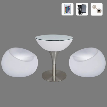 Комплект светящейся мебели Стол+2 стула V10